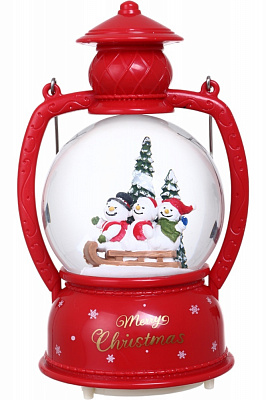 Ліхтар декоративний різдвяний сніжна куля 20.5 см JM2368