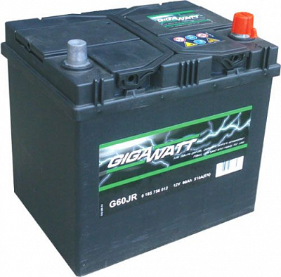 Аккумулятор автомобильный Gigawatt Asia 68А GW 0185756804 правый