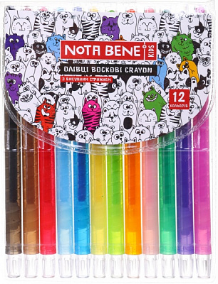 Олівці воскові Crayon 12 кольорів Nota Bene