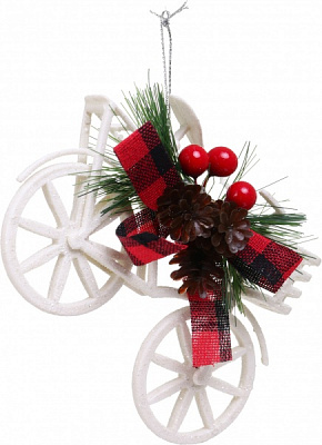 Декоративна підвіска Велосипед 11х9х3 см білий LD21034W