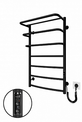 Полотенцесушитель электрический Mario Рушникосушка Спіріт-1 810x522 електр. з таймером-регулятором К чорний мат