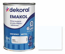 Эмаль алкидная Dekoral Эмаколь белый мат 0,9л