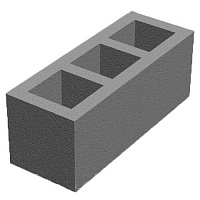Блок бетонний Золотой Мандарин для вентиляційних каналів 600x200x250 мм