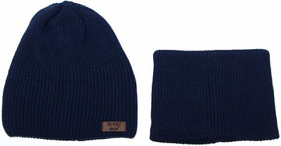 Комплект шапка + снуд Mari-Knit 0829 р.52-54 синий 