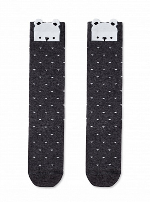 Гольфы детские для девочек Conte-Kids TIP-TOP (мордашки) 19С-141СП 053 р.22 темно-серый 