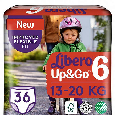 Підгузки-трусики Libero Up&Go 6 13-20 кг 36 шт.