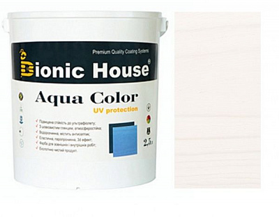 Лазур Bionic House лесуюча універсальна Aqua Color UV protect білий шовковистий мат 2,5 л