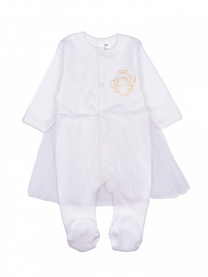 Комбинезон для девочки Bambinelli с юбкой р.68 молочный 