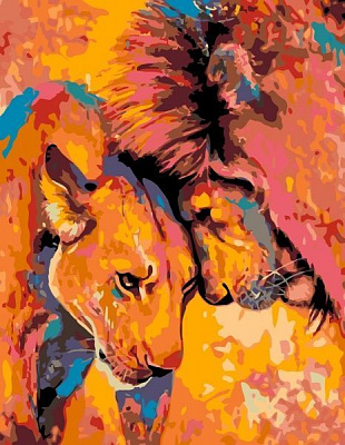 Картина по номерам Romantic Lions 35х45 см Rosa Start 