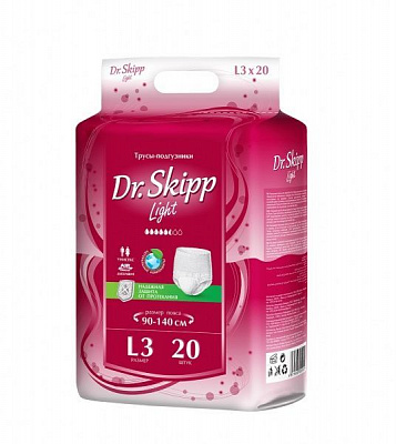 Підгузки-трусики Dr.Skipp для дорослих Active Light L, 90-140 см 20 шт.