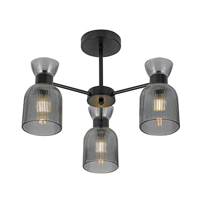 Люстра Miorro Viola 475х330 мм метал/скло 3x40 Вт E14 чорний 51-311-118