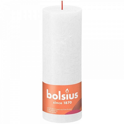 Свеча Рустик столбик SHINE 190/68 белая Bolsius