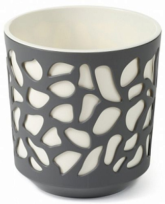 Горщик для квітів Lamela Дует 250 круглий 13,7л антрацит/крем