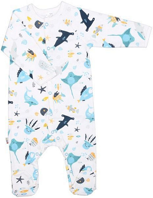 Комбінезон дитячий ТМ Софія Atlantic р.80 білий із блакитним 210180