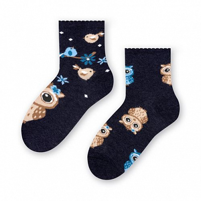 Шкарпетки дитячі для дівчаток Steven 14425 р. 32-34 меланж/джинс