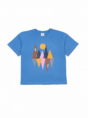 Футболка для девочек Luna Kids оверсайз р.146 голубой 0063 