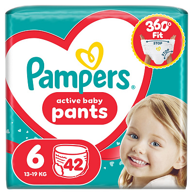 Подгузники-трусики Pampers Active Baby Pants 6 13-19 кг 42 шт.