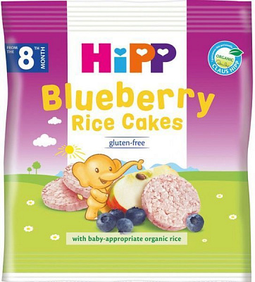 Хлібці Hipp органічні рисові з чорницею і яблуком 30 г