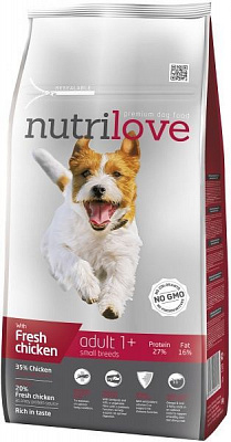 Корм NutriLove курица и рис 8 кг