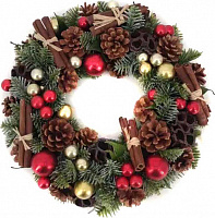 Вінок хвойний New Star з шишками, корицею та кулями d350 мм C3201204 