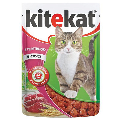 Корм Kitekat с телятиной в соусе 100 г