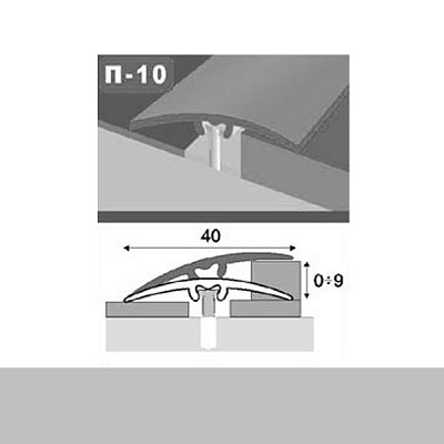 Поріжок П10 King Floor радіальний приховане кріплення 40x900 мм срібло