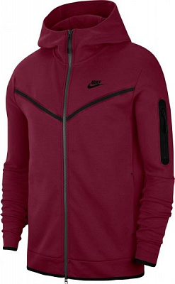 Джемпер Nike M NSW TCH FLC HOODIE FZ WR CU4489-638 р. L красный