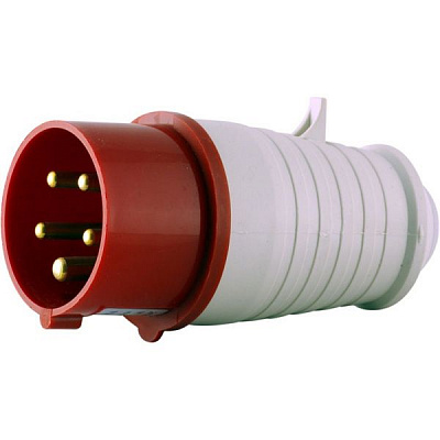 Вилка силовая с заземлением  E.next (e.plug.pro.5.16) 3p+N+PE (015) белый с синим p011007