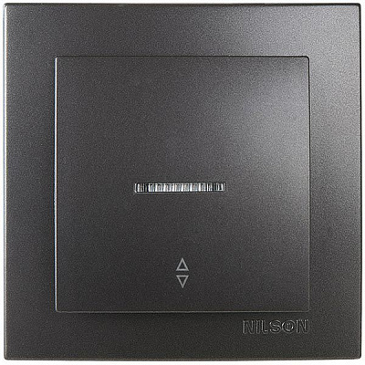 Выключатель проходной одноклавишный Nilson Touran с подсветкой 10 А 230В IP20 антрацит