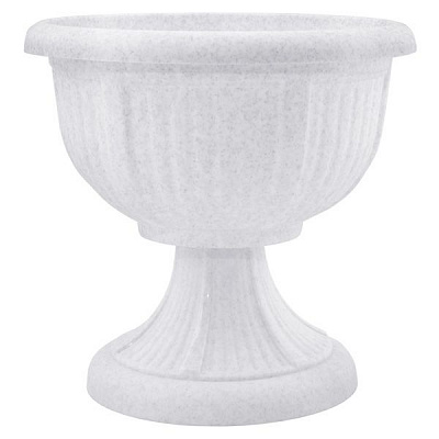 Вазон пластиковий Алеана Леон круглий 29л білий із сірим (114001)