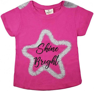 Футболка для девочек AKKU со звездой р.98 розовый 9081 