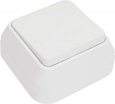 Выключатель одноклавишный Makel IP44 без подсветки 10 А 250В белый 45101