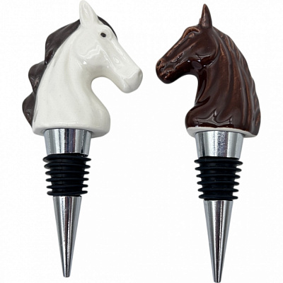 Пробка для бутылки Zhongyang Economic лошадка фарфор (в ассортименте) 11,5x3 см ZY24A303