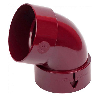 Коліно труби Giza 67° 85 мм червоний