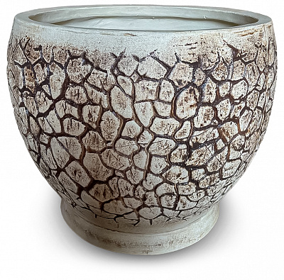 Горшок посадочный шамот Камень круглый античный коричневый 100 л Наша Кераміка