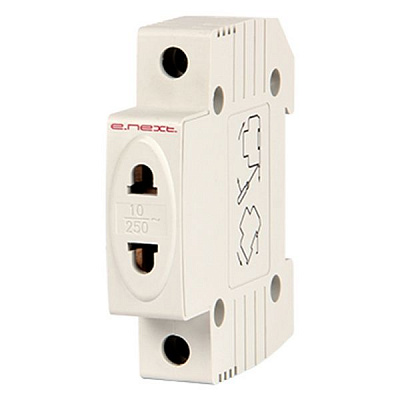 Розетка на DIN-рейку без заземления (e.socket.stand.din) L+N 10 А без шторок серый s004001