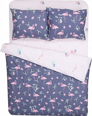 Комплект постільної білизни Walking flamingo 2 рожевий з малюнком