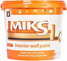 Краска акриловая водоэмульсионная MIKS Color для стен и потолков белый 5л 7кг 