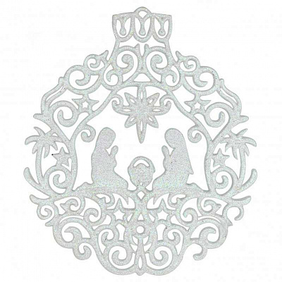 Елочная игрушка Різдво 2Д 12 см белый