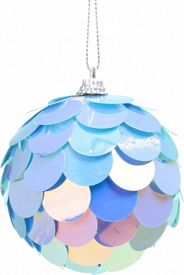 Ялинкова іграшка в форме шара с пайетками в ассортименте 8 см CAA125130