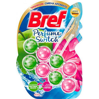 Блок с чистящим средством Bref смена аромата Яблоко-Лотос, 2 шт. 
