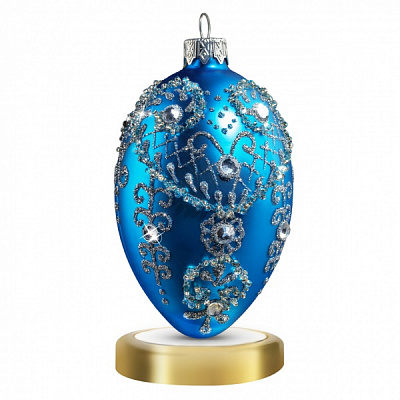 Елочная игрушка Королевские бусы 11 см бирюзовый RN001