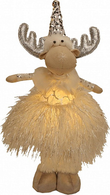 Декорація новорічна Jiamei Group лось із led бежевий світлодіодна (LED) 56 см