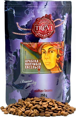 Кава в зернах Trevi Арабіка Колумбія Ексельсо 250 г 4820140050859