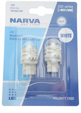 Автолампа ксеноновая Narva LED Range Performance W21/5W 2,4 Вт шт.(NV 18169.2B)