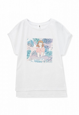 Футболка для девочек Роза р.128 белый 201210 