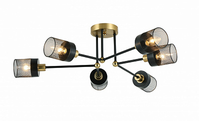 Люстра Sensio Ruan 6x40 Вт E14 черный с золотистым LS-74690/6B-E1440W