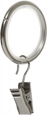 Кольцо Gardinia Ally с прищепкой и крючком наборной d19 мм сталь 