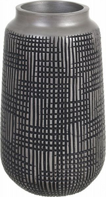 Ваза полирезиновая серая Дарк 18.5х18.5х31 см