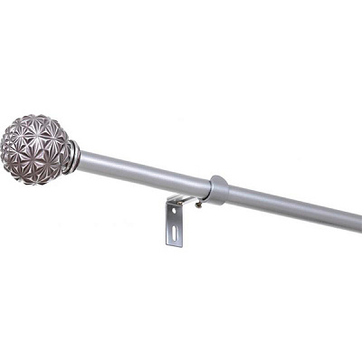 Карниз Bella Vita Шар геометрія одинарний укомплектований d16/19 мм 160 см сатин нікель